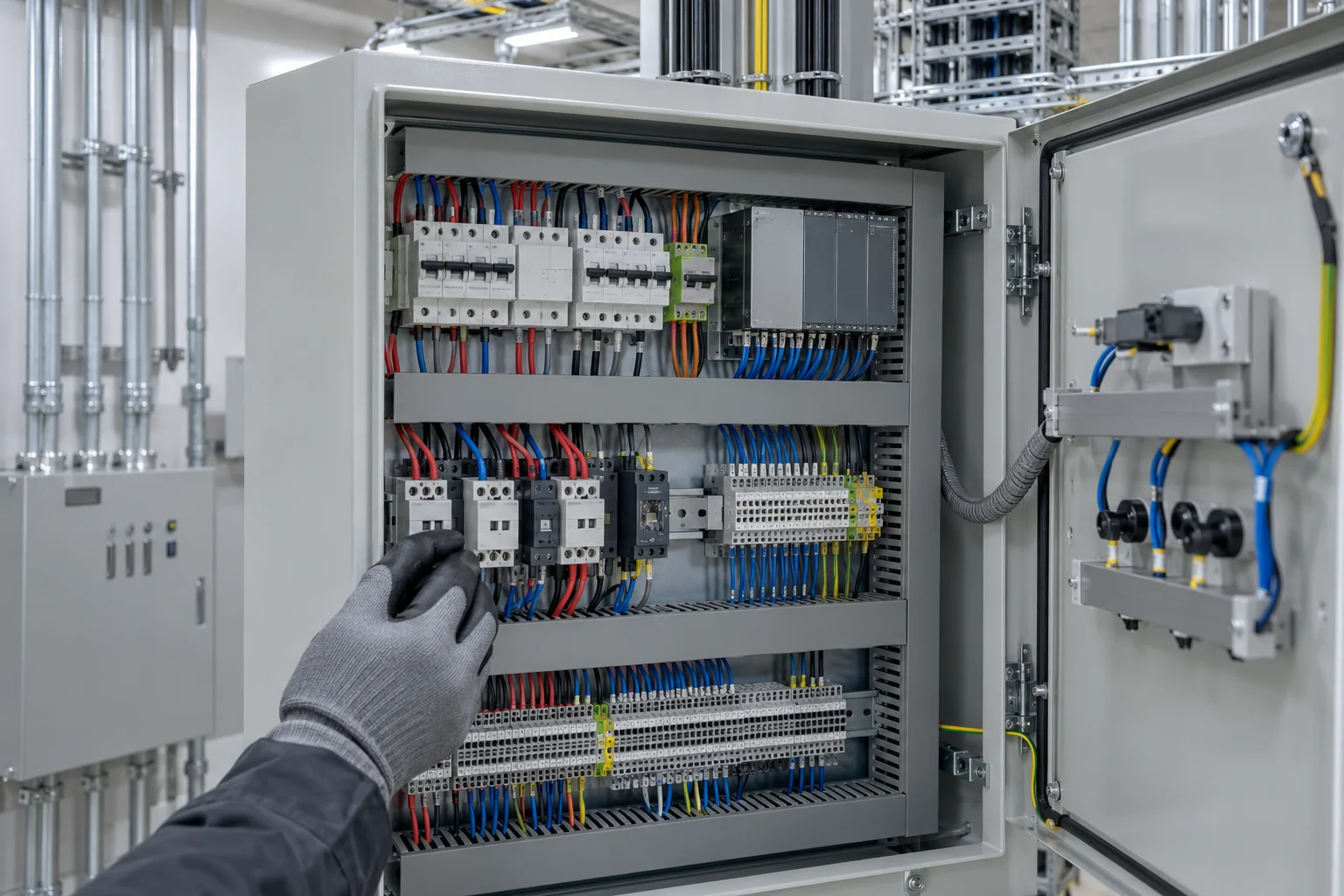 Illustrative electrical control enclosure with field wiring