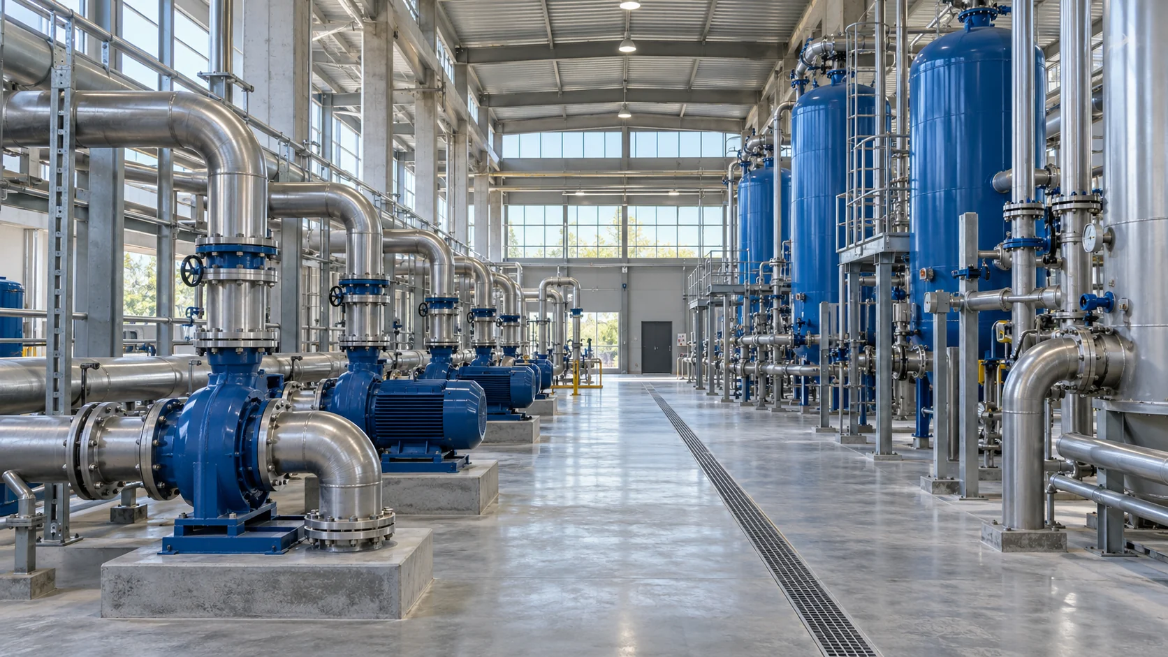 Illustrative industrial process utility hall